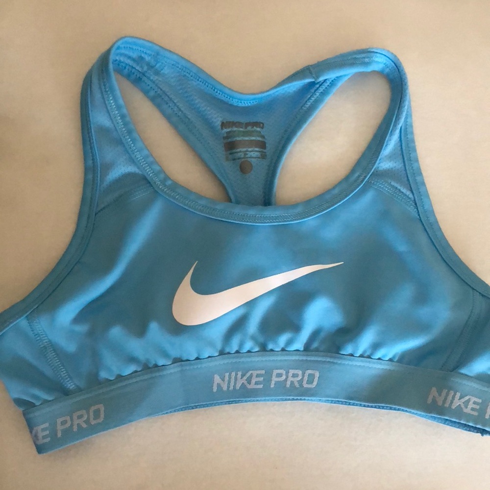 Nike light blue sports bra